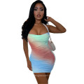 2020 Women summer hot selling high quality candy color spaghetti strap mini backless fashion sexy casual elegant slip dresses